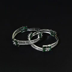 Enchanting Emerald Blossom Bangles