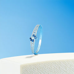 Blue Butterfly Bangle with Cubic Zirconia