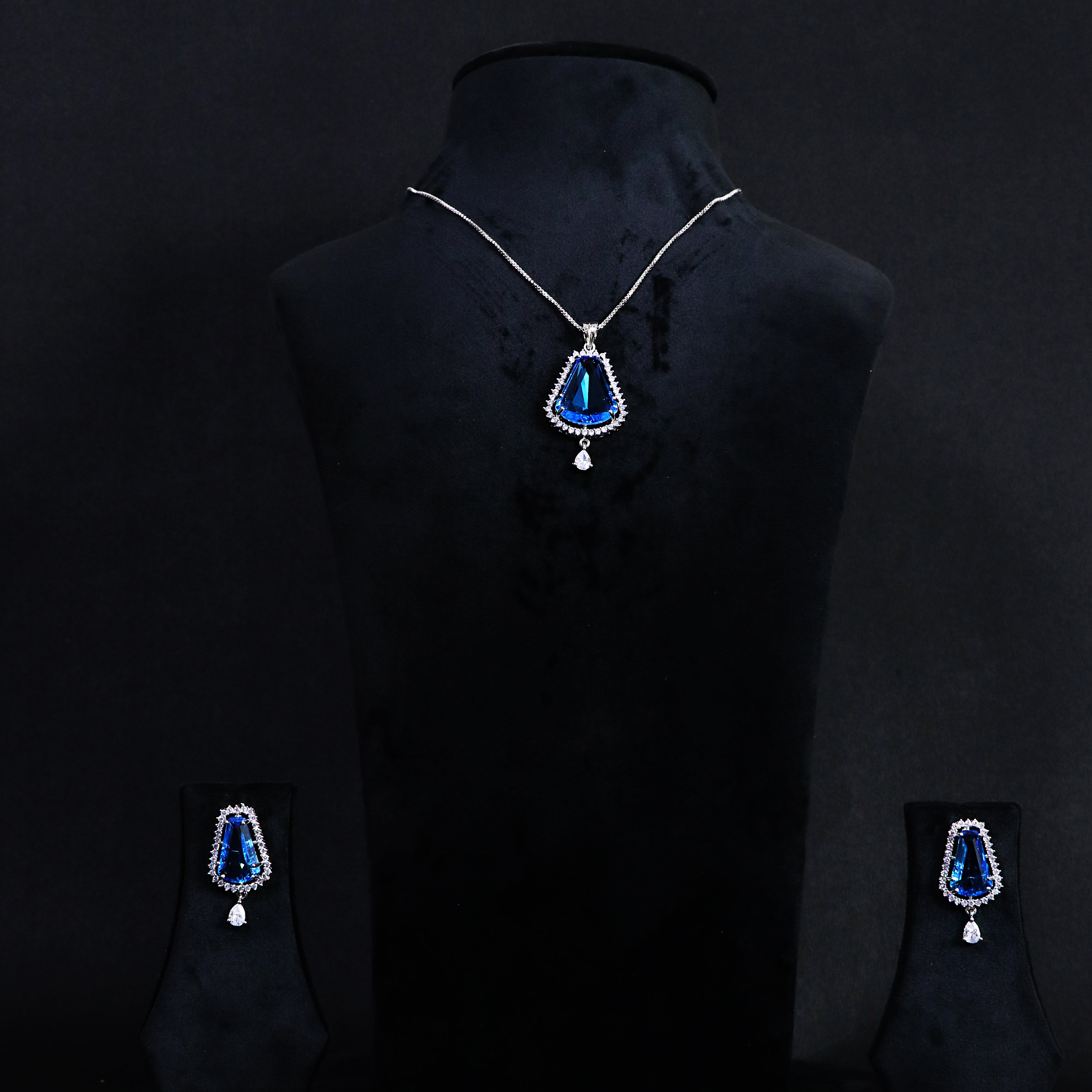 Celestial Blue Teardrop Pendant Set