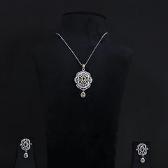 Floral Pendant Set with Yellow Accents