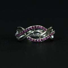 Delicate Pink Twist Ring