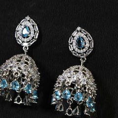 Natural Blue Crystal Jhumka