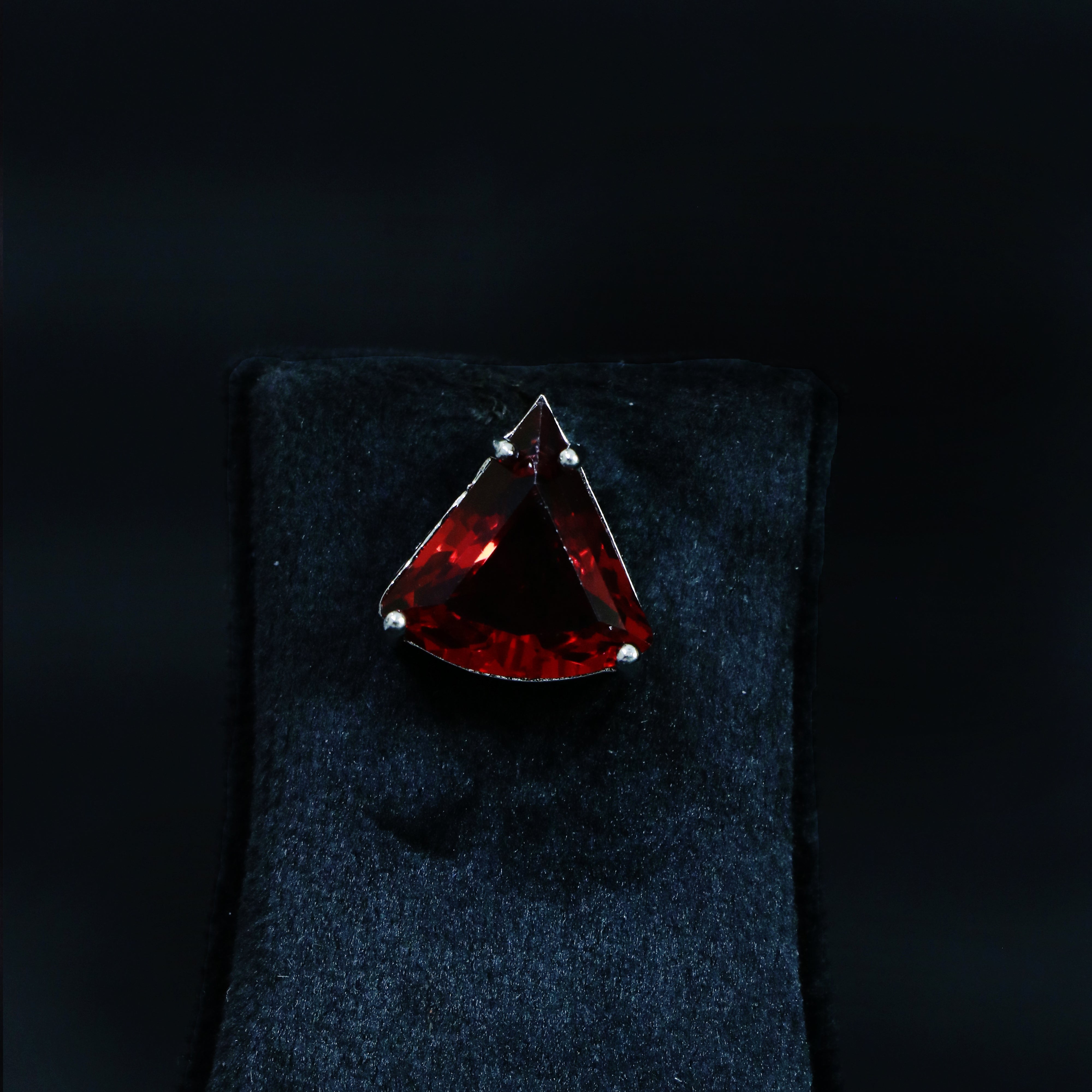 Radiant Garnet Trillion Pendant Set