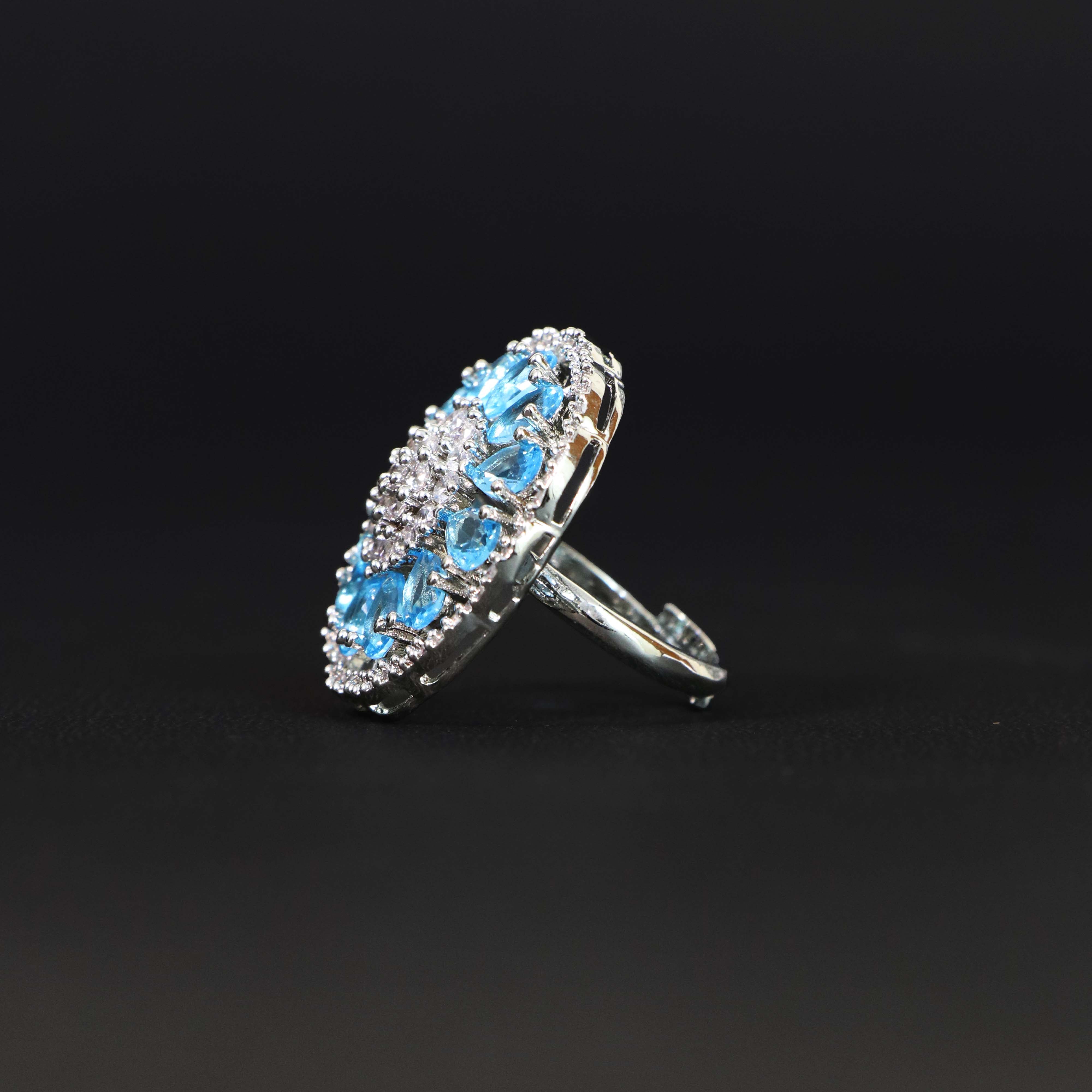 Blue Blossom Radiance Ring