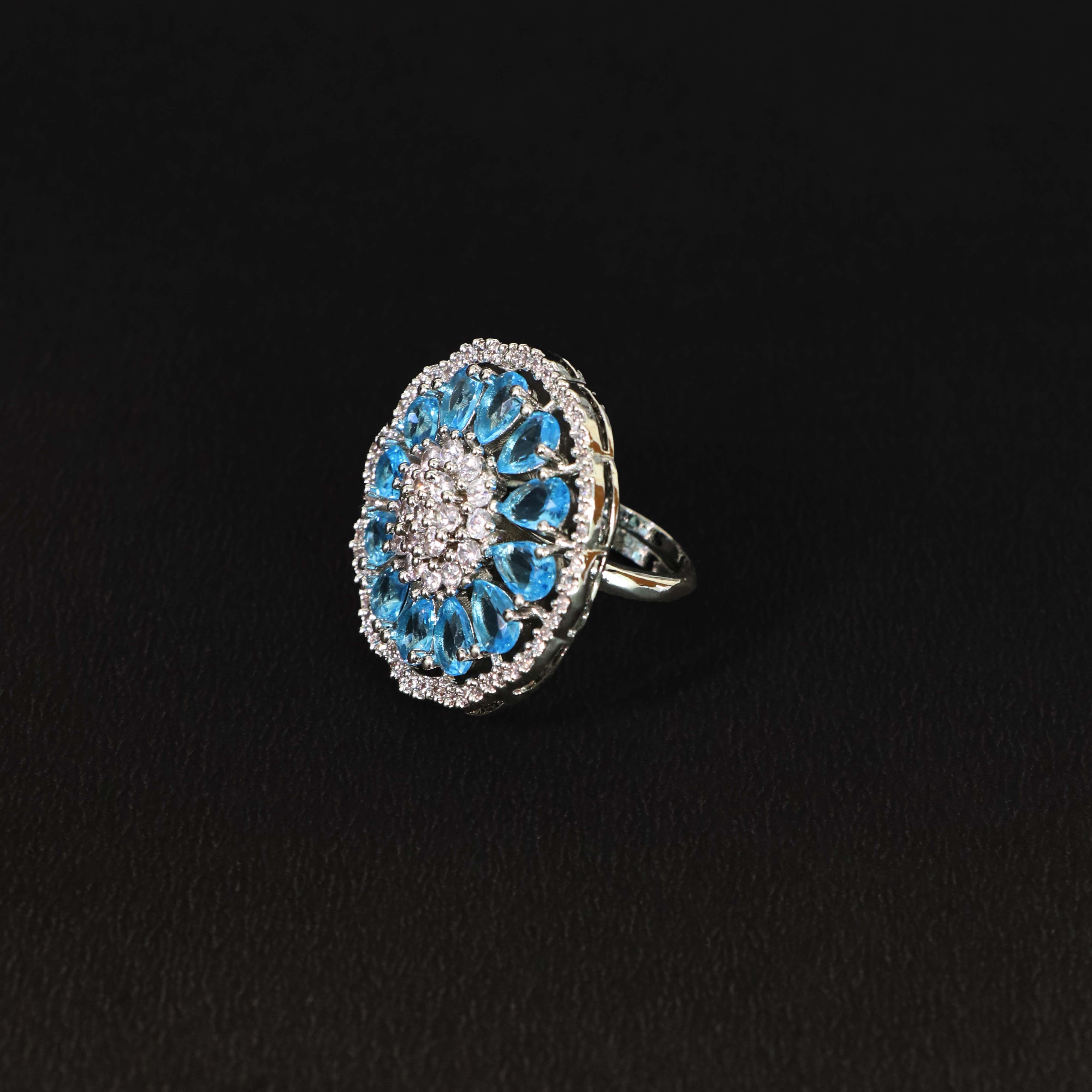 Blue Blossom Radiance Ring