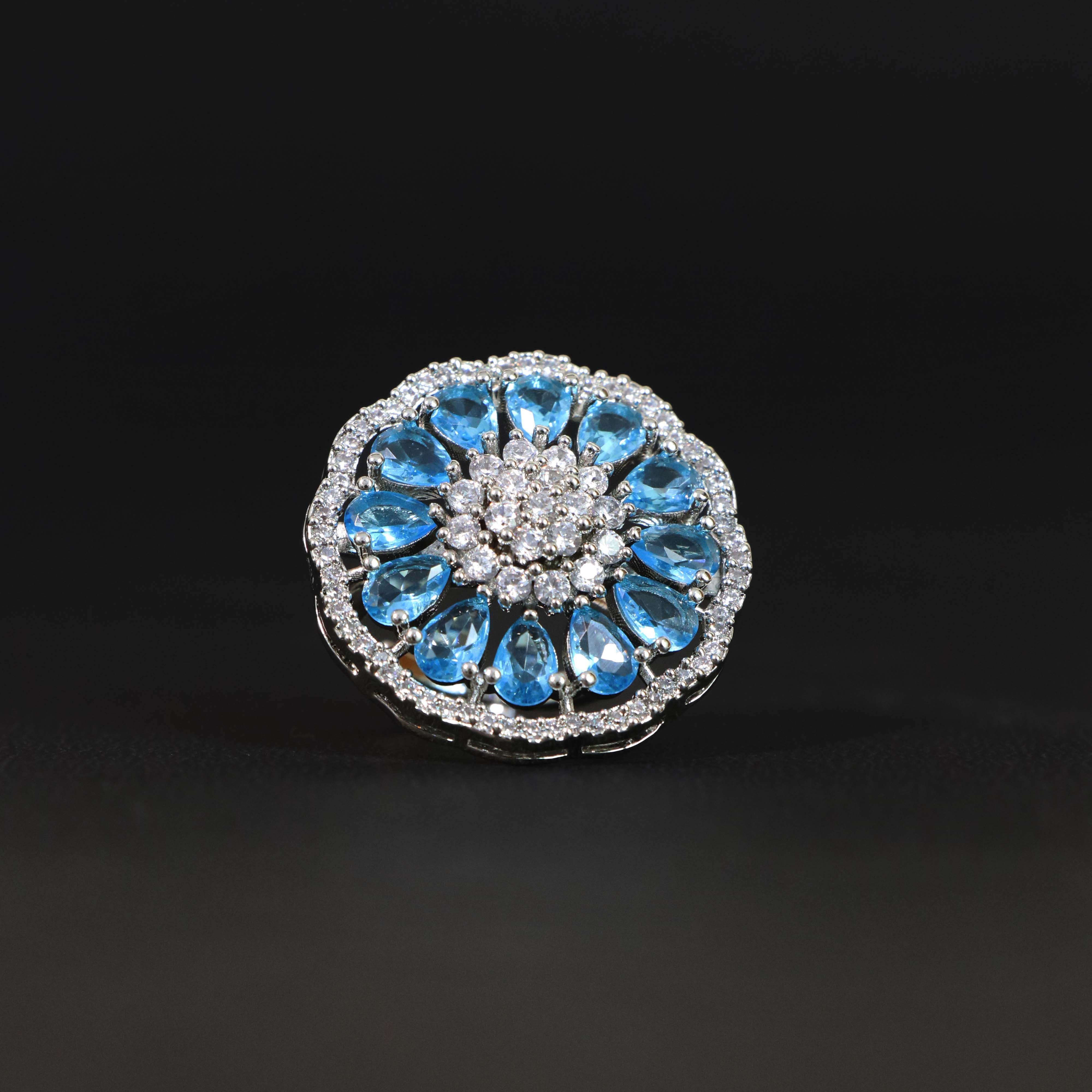 Blue Blossom Radiance Ring