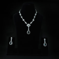 Teardrop Pendant Necklace and Earrings Set