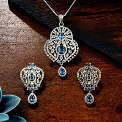 Celestial Blue Filigree Pendant Set