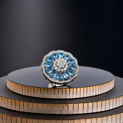 Blue Blossom Radiance Ring