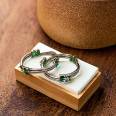 Enchanting Emerald Blossom Bangles