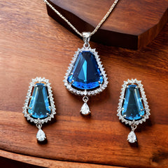 Celestial Blue Teardrop Pendant Set