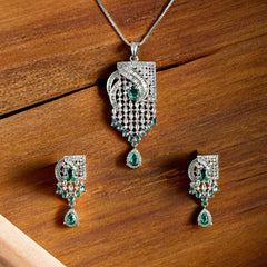 Emerald Cascade Pendant Set